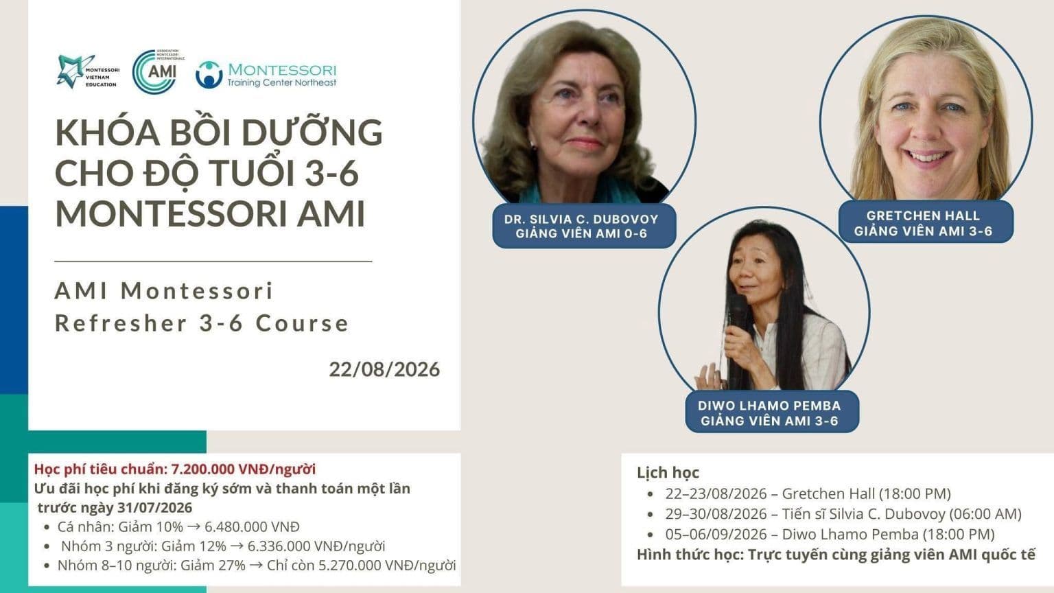 Khóa bồi dưỡng Montessori AMI 3–6 trực tuyến
